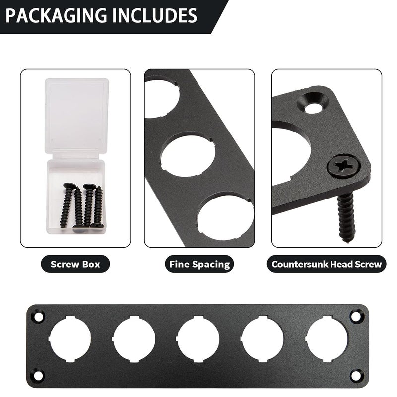 SDAQGE Switch Panel, Round 12 Volt Marine Switch Panel Aluminum Waterproof Rocker Switch Panel for Car Truck Marine Boat Rv Vehicle (5 Way) - Image 3